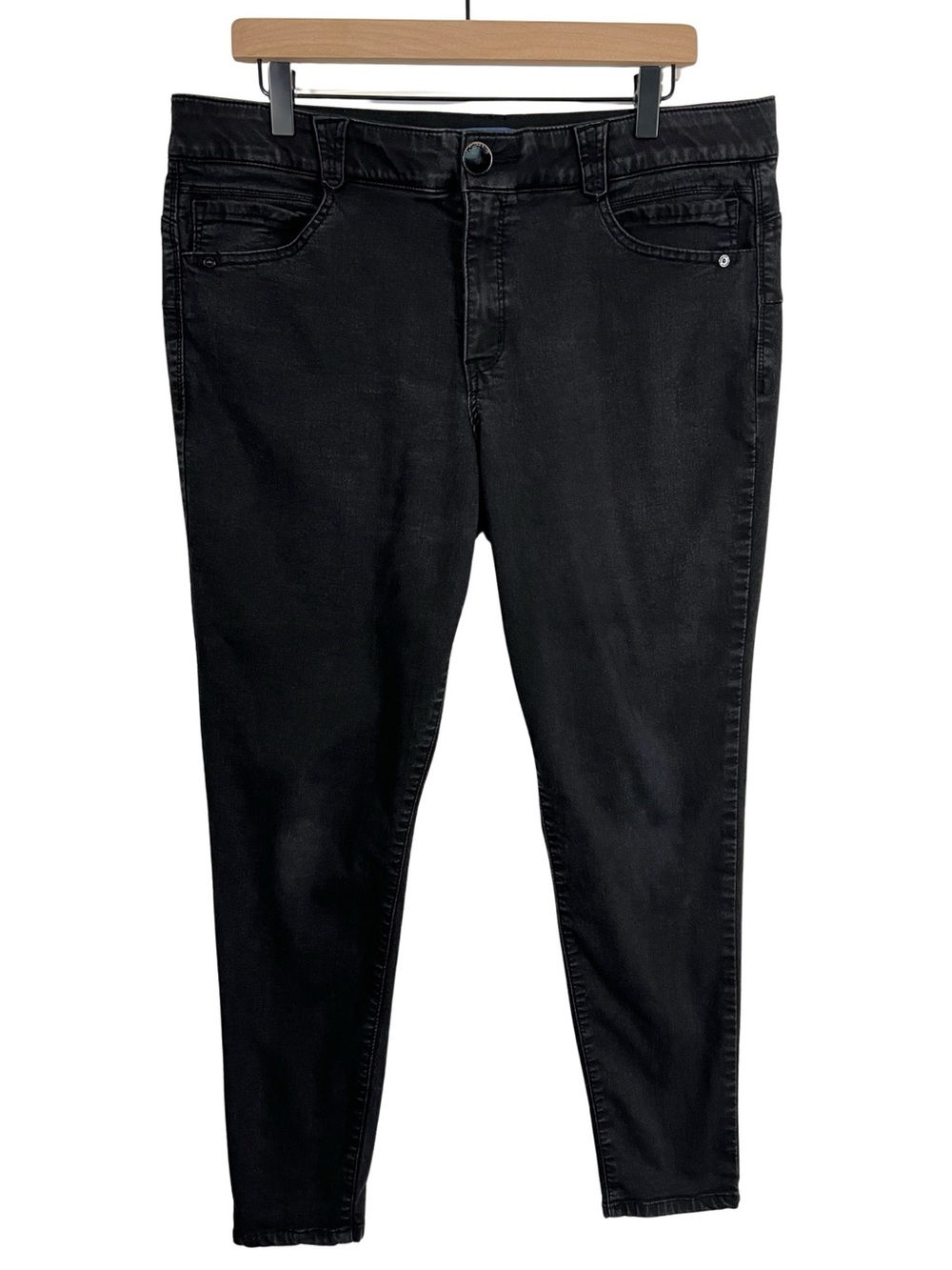 Democracy “AB” Solution High-Rise Skinny Jeans Black Denim Womens 16